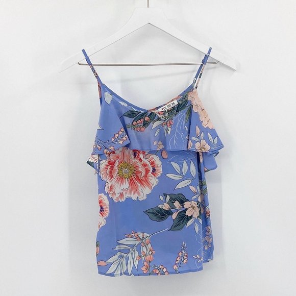 SOLD Yumi Kim Floral Rainforest Peri Rise Shine Blouse - Picture 4 of 9